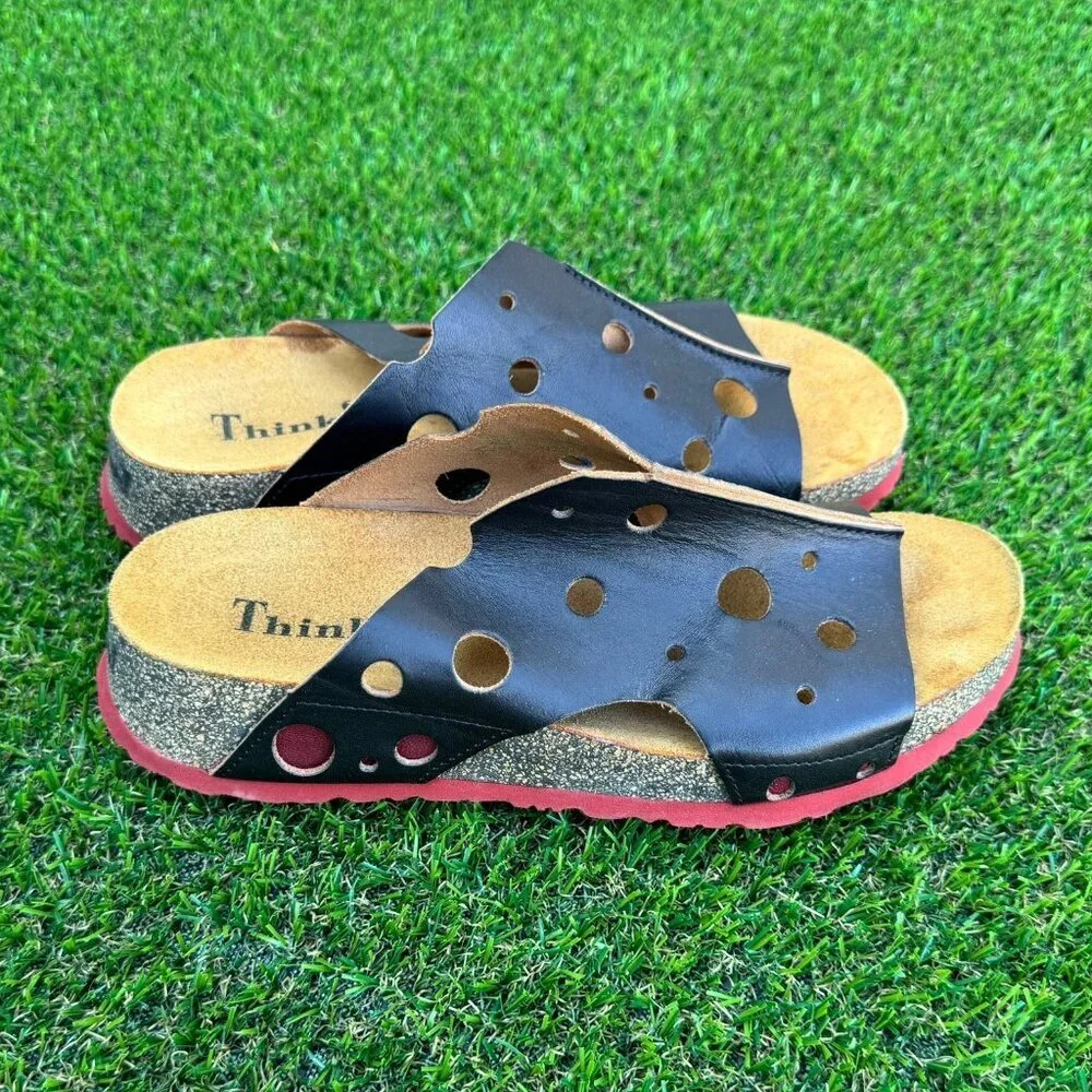 Think! Slide Leather Sandals Women's Size 7 (US 6-6.5)